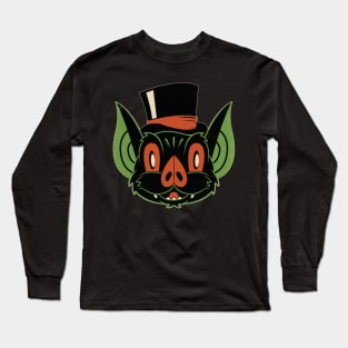 Retro Halloween Bat in a Top Hat Long Sleeve T-Shirt